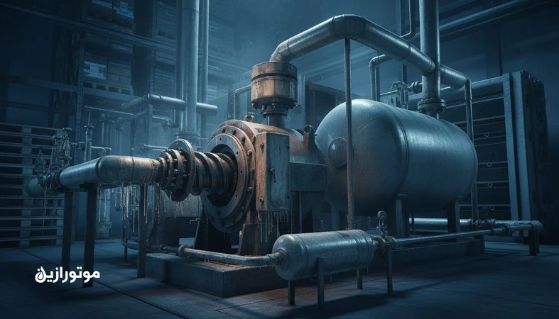 نمای میدانی خرابی برگشت روغن در سیستم تبرید سردخانه؛ کمپرسور، خط مکش و دهش، جداکننده روغن و فیلتر درایر