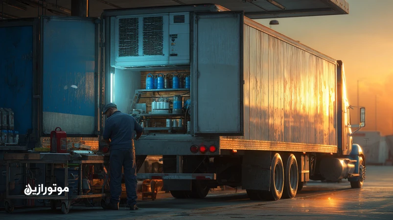 روغن‌کاری تریلی یخچال‌دار و مدیریت سرویس موتور کشنده و یونیت سردخانه با تمرکز بر انتخاب روغن و زمان‌بندی سرویس