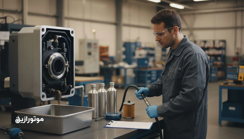 تغییر ایمن برند روغن با فلاش، نمونه‌گیری، تعویض فیلتر و پایش فشار و دما برای کاهش ریسک تجهیزات
