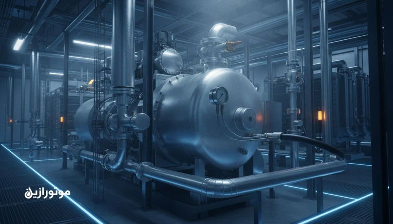 کمپرسور اسکرو سردخانه با جداکننده روغن، گیج اختلاف فشار و نمایش حس روغن‌سوزی و تنظیمات عملیاتی