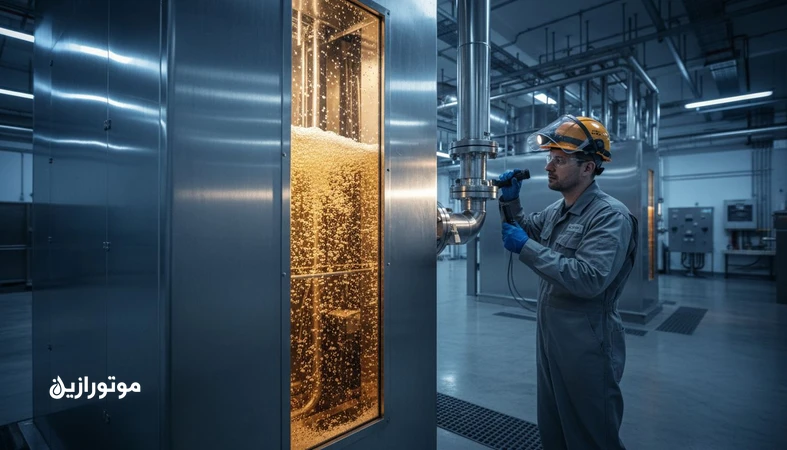 کنترل فومینگ و دیایریشن در روغن توربین؛ نمایش کف و حباب هوا در مخزن سیستم روغنکاری توربین