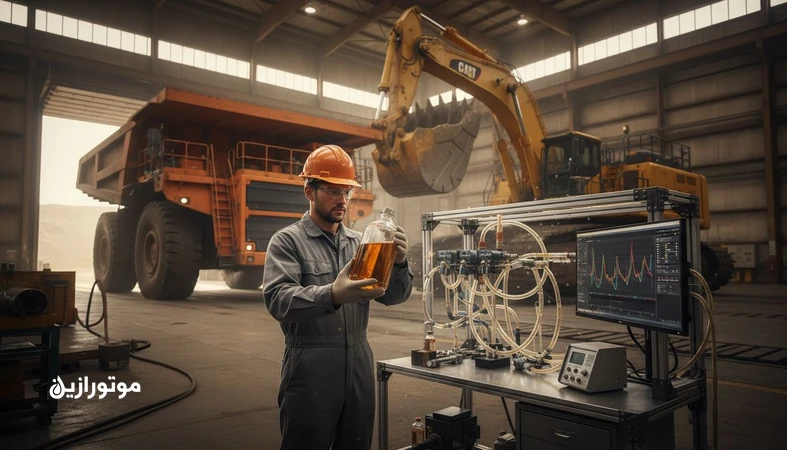 تصویر نمونهبرداری و آنالیز روغن در معدن (UOA) برای پایش وضعیت تجهیزات و تصمیمگیری سرویس بر اساس گرانروی، سایش و آلودگی